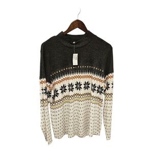 Maurices Black and White Crewneck Nordic Top